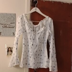 Victoria's Secret White Floral Blouse